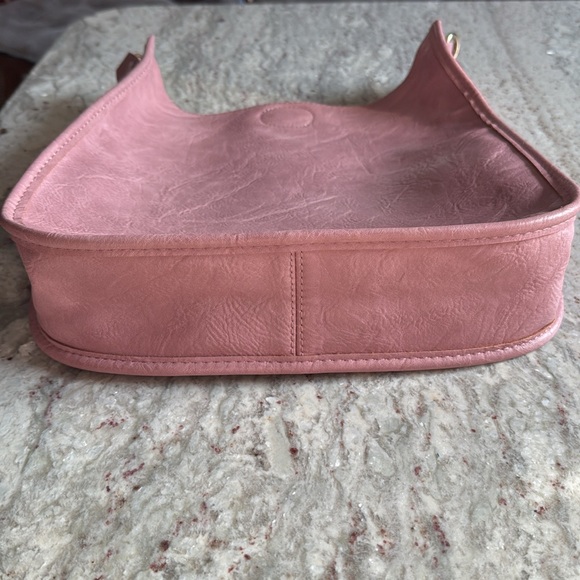 Adorned Classic Rose Pink Crossbody Messenger Bag - Picture 3 of 15